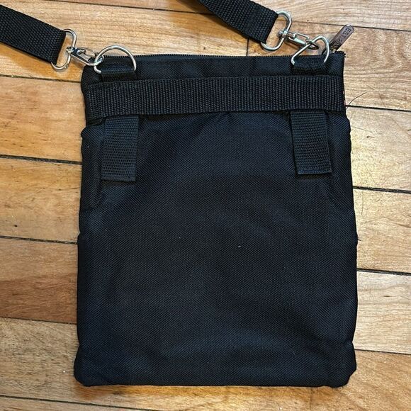 Black and Rainbow Print Sydney Australia Multi Zipper Travel Crossbody Bag - Picture 5 of 7